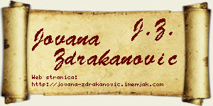Jovana Ždrakanović vizit kartica